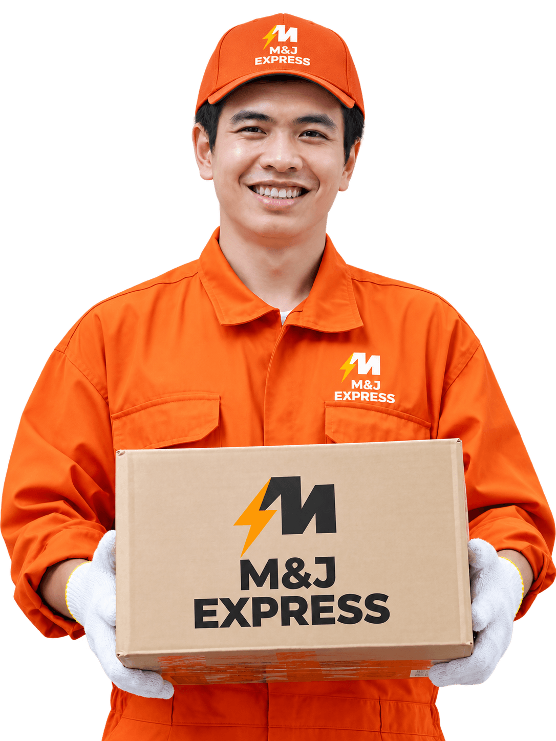 ทีมงาน MJ-TH Express ถือกล่องพัสดุ พร้อมบริการรถรับจ้างขนของ บางแค เพชรเกษม ฝั่งธนบุรี และทั่วไทย